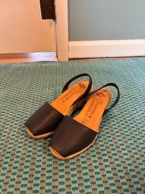 Navy Slingback Espadrille Wedge Sandal